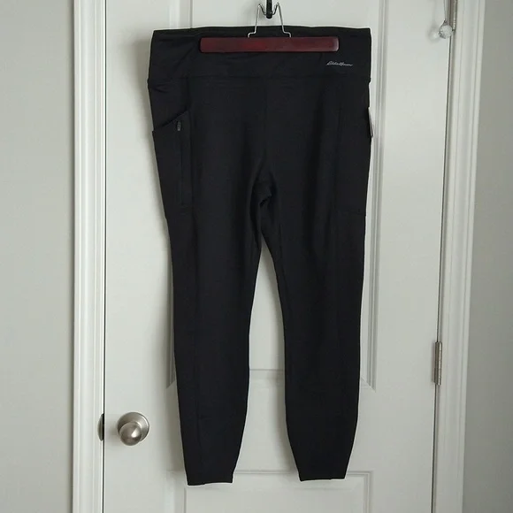 💎Eddie Bauer Cropped Athletic Black Pants XL 💎 - Picture 9 of 11